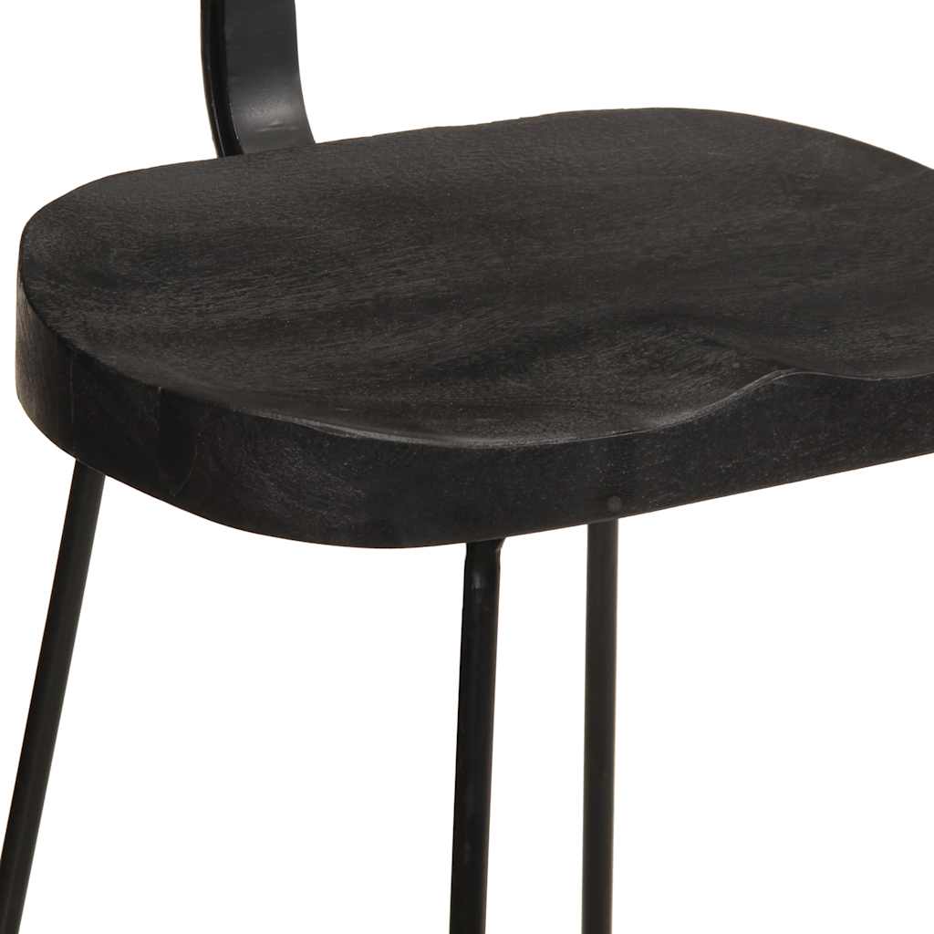 Sgabelli da Bar 2 pz Neri 49x43x88 cm Legno Massello di Mango
