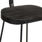 Sgabelli da Bar 2 pz Neri 49x43x88 cm Legno Massello di Mango