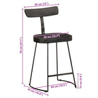 Sgabelli da Bar 2 pz Neri 49x43x79 cm Legno Massello di Mango