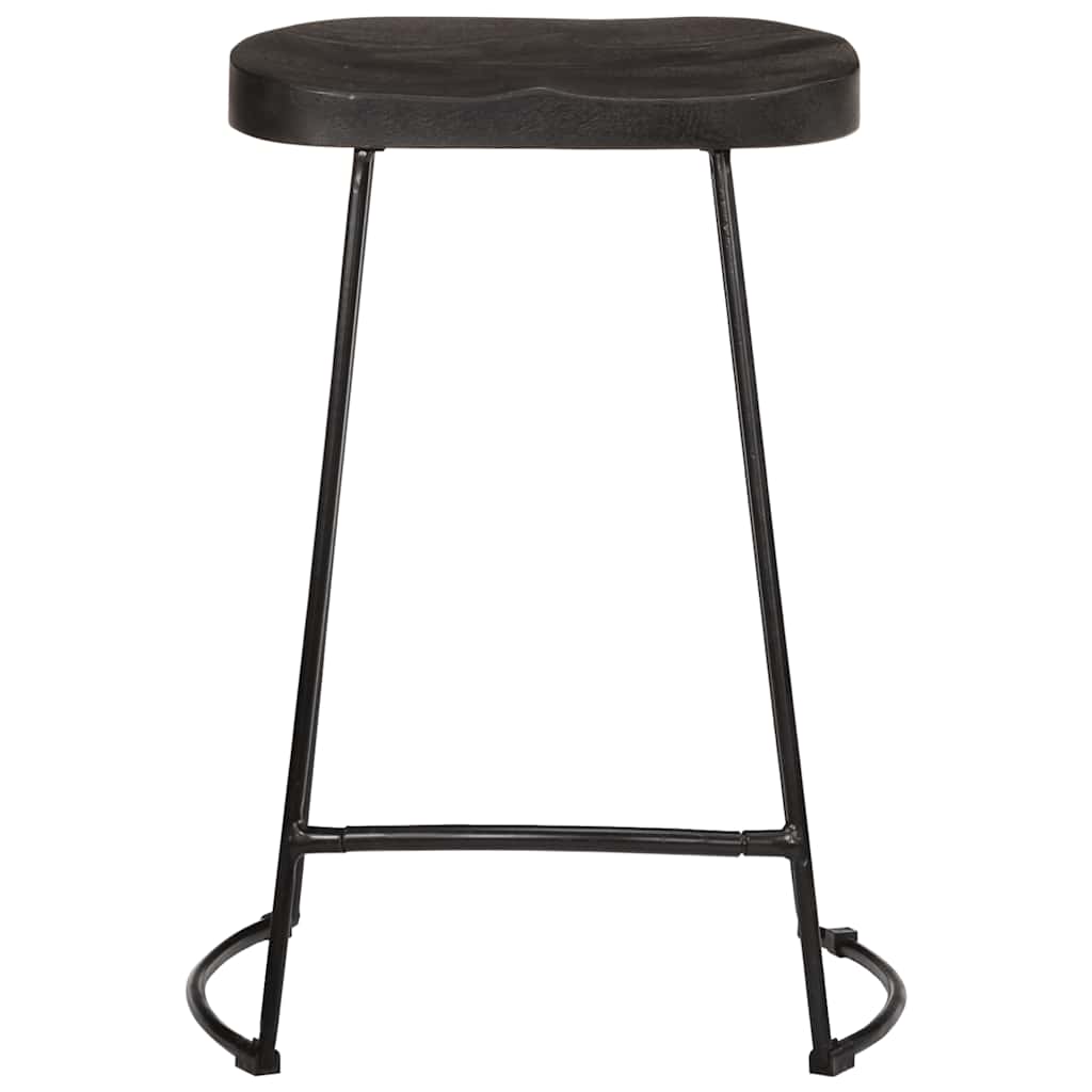 Sgabelli da Bar 2 pz Neri 45x40x62 cm Legno Massello di Mango