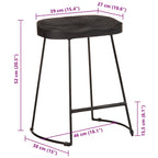 Sgabelli da Bar 2 pz Neri 46x38x52 cm Legno Massello di Mango
