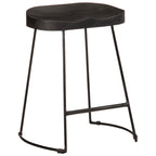 Sgabelli da Bar 2 pz Neri 46x38x52 cm Legno Massello di Mango