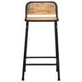 Sgabelli da Bar 2 pz 46x35,5x80 cm Legno Massello Grezzo Mango
