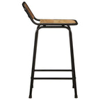 Sgabelli da Bar 2 pz 46x35,5x80 cm Legno Massello Grezzo Mango
