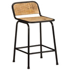 Sgabelli da Bar 2 pz 46x35,5x70 cm Legno Massello Grezzo Mango
