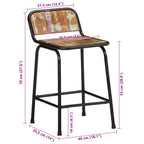 Sgabelli da Bar 2 pz 46x35,5x70 cm Legno Massello di Recupero