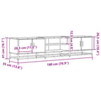 Mobile Porta TV Grigio Sonoma 180x35x41 cm in Truciolato