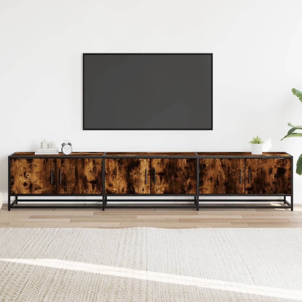 Mobile TV Rovere Fumo 210x35x41 cm in Truciolato