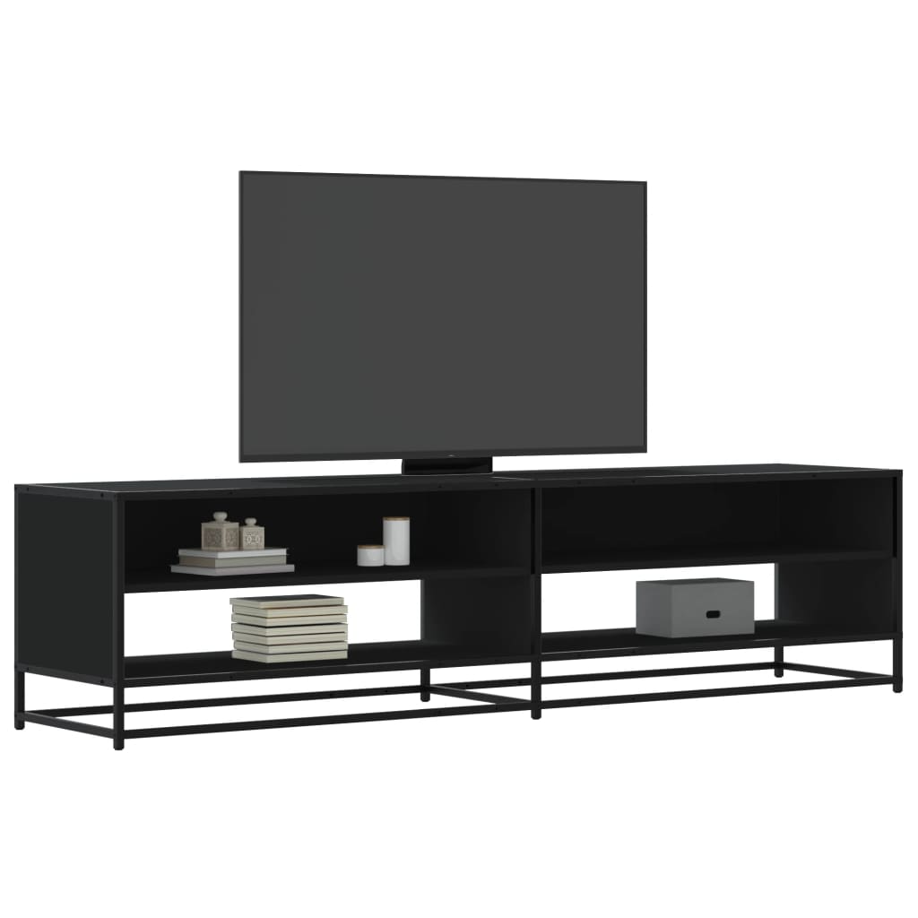 Mobile Porta TV Nero 180,5x40x46 cm in Truciolato