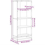 Libreria Nera 60x35x139 cm in Truciolato