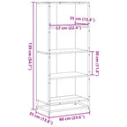 Libreria Rovere Fumo 60x35x139 cm in Truciolato