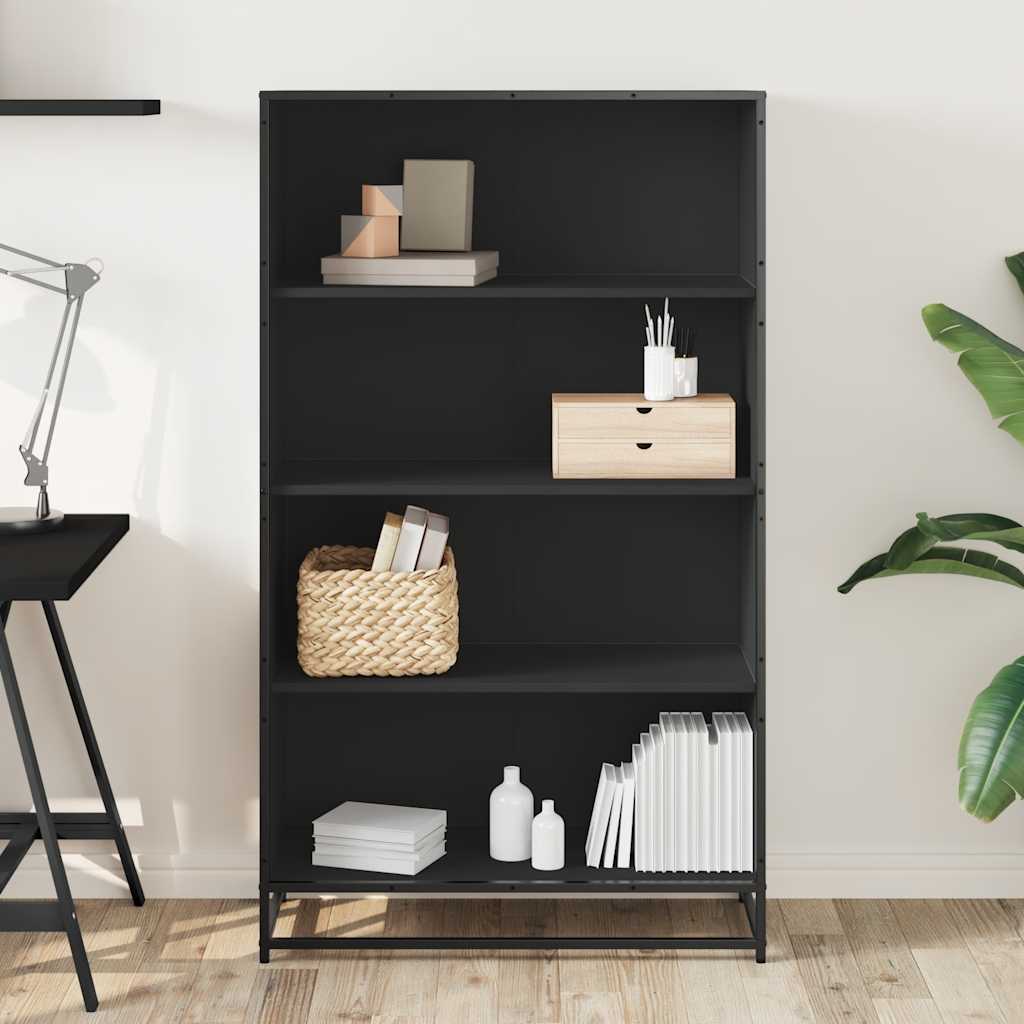 Libreria Nera 80,5x35x139 cm in Truciolato