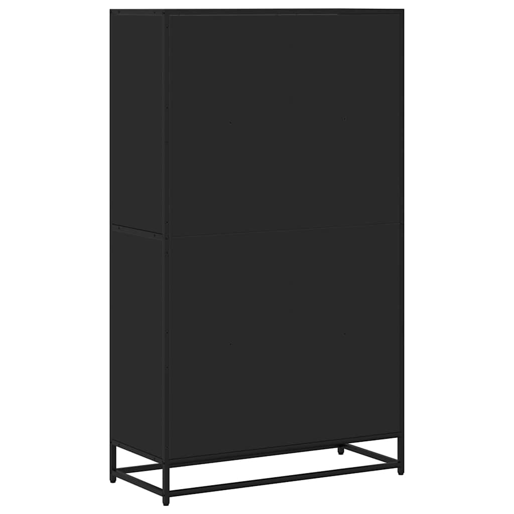 Libreria Nera 80,5x35x139 cm in Truciolato