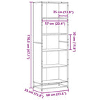 Libreria Nera 60x35x170,5 cm in Truciolato