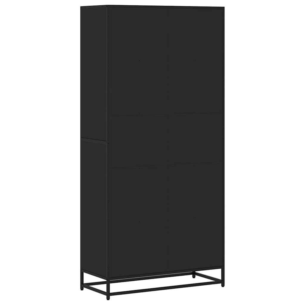 Libreria Nera 80,5x35x170,5 cm in Truciolato
