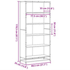 Libreria Rovere Fumo 80,5x35x170,5 cm in Truciolato