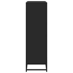 Libreria Nera 97,5x33x107,5 cm in Truciolato e Metallo