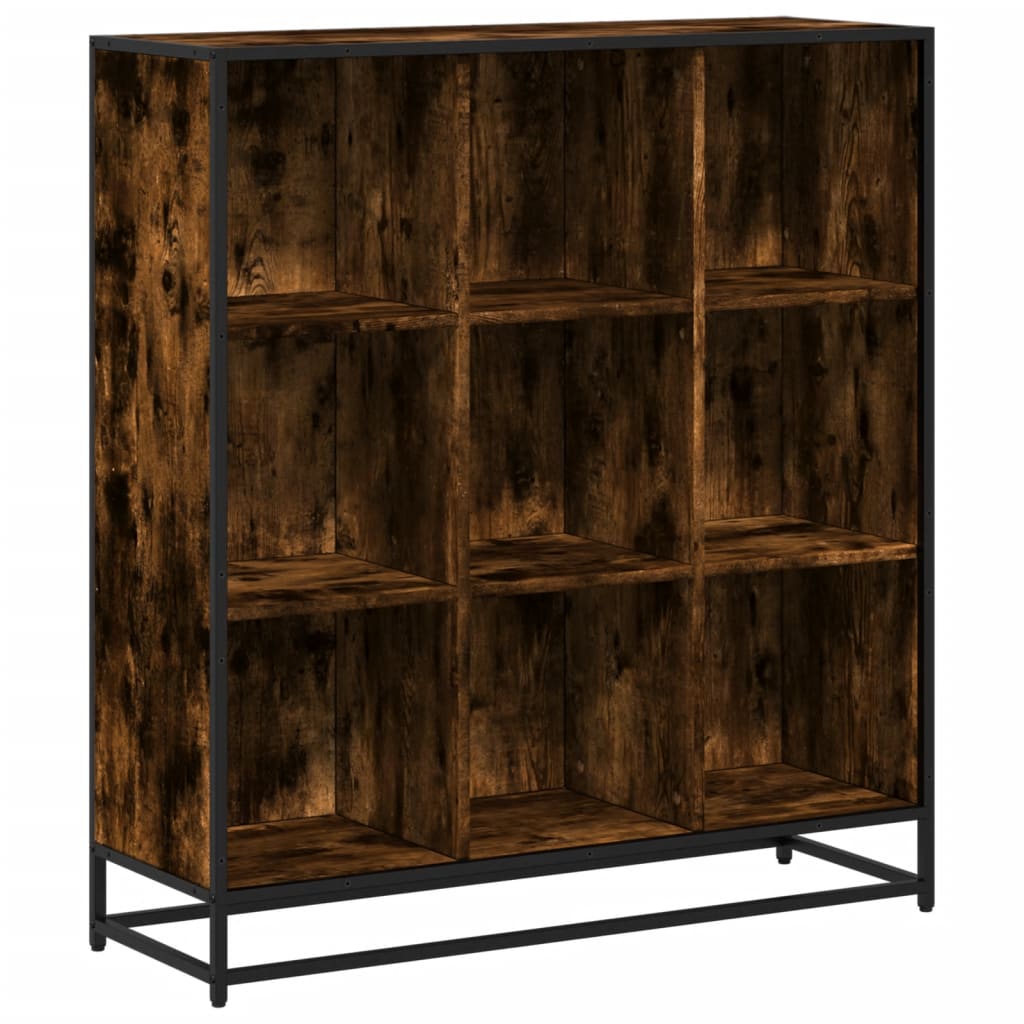 Libreria Rovere Fumo 97,5x33x107,5 cm Legno Multistrato&Metallo