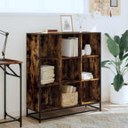 Libreria Rovere Fumo 97,5x33x107,5 cm Legno Multistrato&Metallo