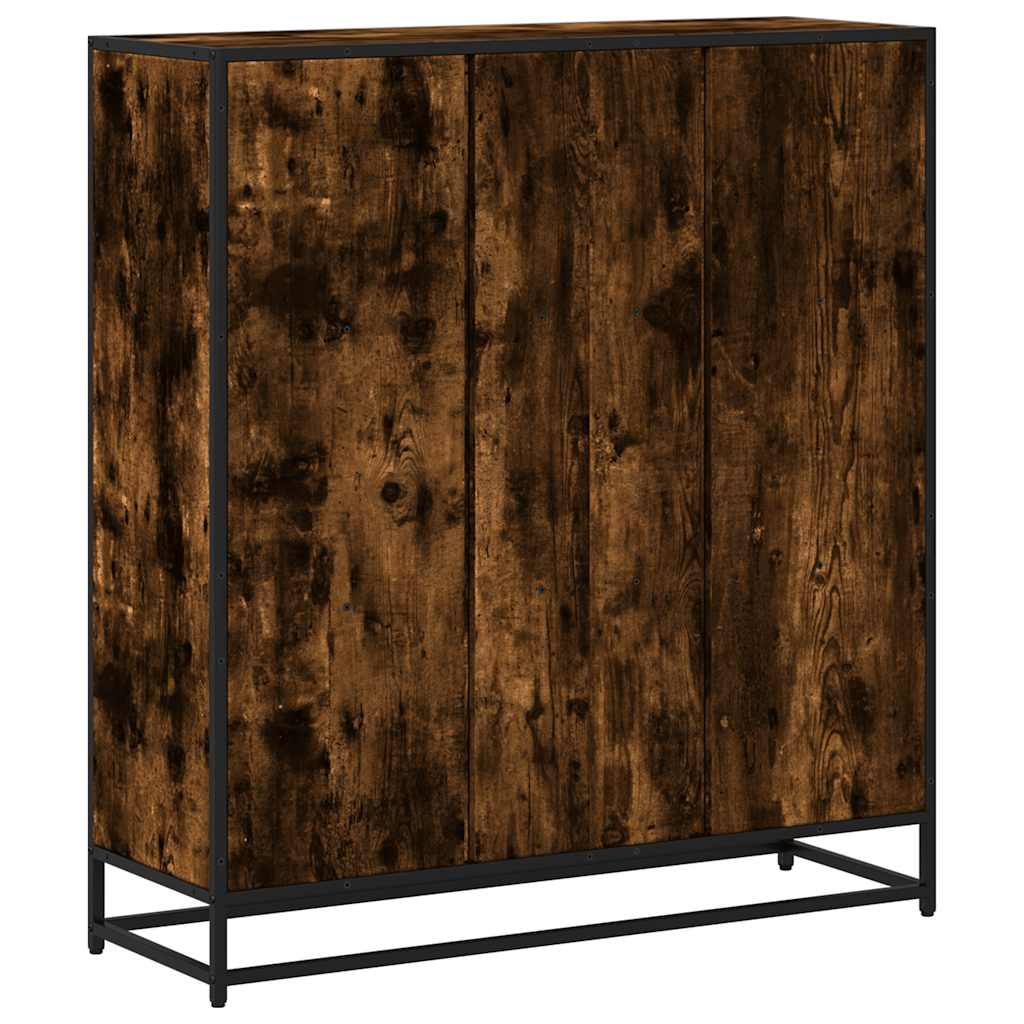 Libreria Rovere Fumo 97,5x33x107,5 cm Legno Multistrato&Metallo