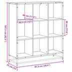 Libreria Rovere Fumo 97,5x33x107,5 cm Legno Multistrato&Metallo