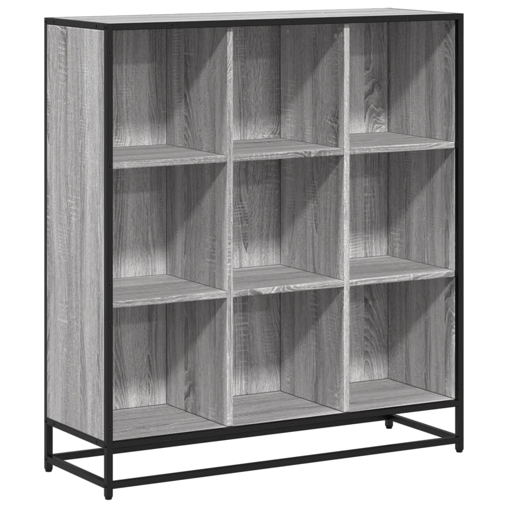 Libreria Grigio Sonoma 97,5x33x107,5 cm Multistrato e Metallo