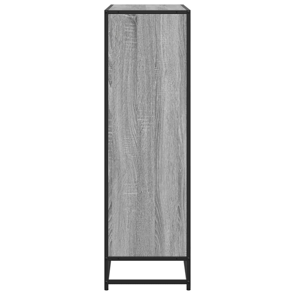 Libreria Grigio Sonoma 97,5x33x107,5 cm Multistrato e Metallo