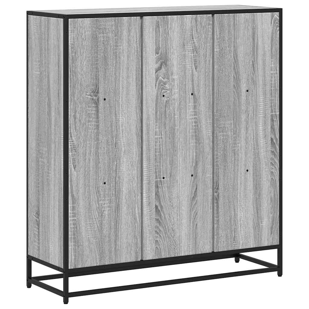 Libreria Grigio Sonoma 97,5x33x107,5 cm Multistrato e Metallo