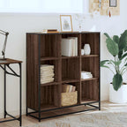 Libreria Rovere Marrone 97,5x33x107,5 cm Multistrato e Metallo