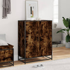 Scarpiera Rovere Fumo 75x38x97,5 cm Legno Multistrato Metallo