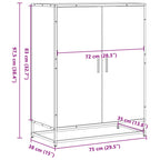 Scarpiera Rovere Fumo 75x38x97,5 cm Legno Multistrato Metallo