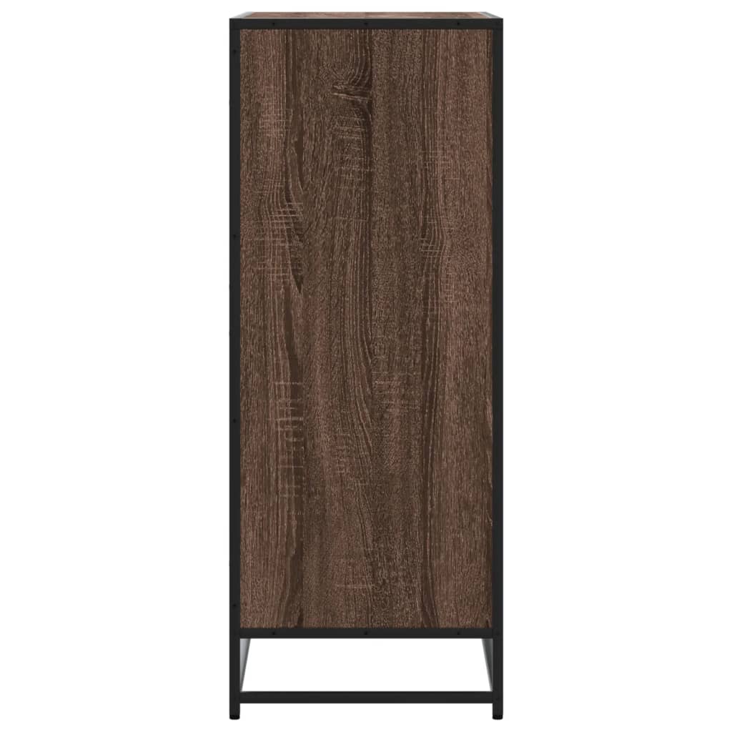 Scarpiera Rovere Marrone 75x38x97,5cm Legno Multistrato Metallo