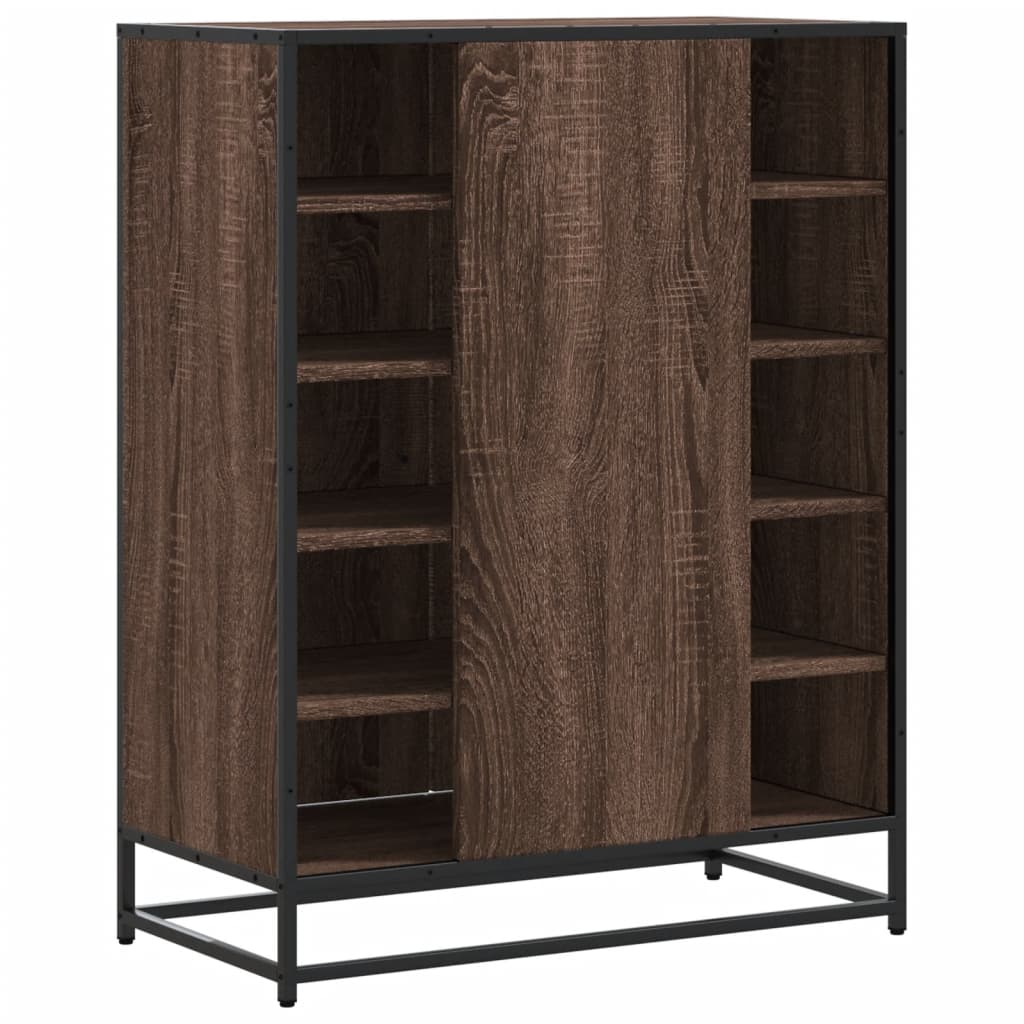 Scarpiera Rovere Marrone 75x38x97,5cm Legno Multistrato Metallo