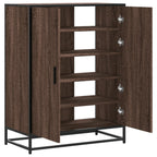 Scarpiera Rovere Marrone 75x38x97,5cm Legno Multistrato Metallo