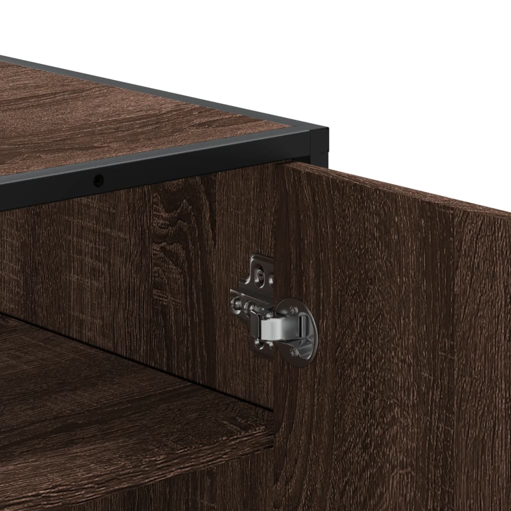 Scarpiera Rovere Marrone 75x38x97,5cm Legno Multistrato Metallo