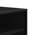 Scarpiera Nera 75x38x97,5 cm in Truciolato e Metallo
