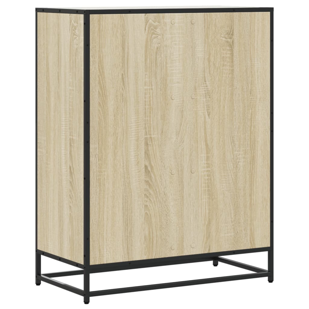 Scarpiera Rovere Sonoma 75x38x97,5 cm Legno Multistrato Metallo