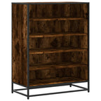Scarpiera Rovere Fumo 75x38x97,5 cm Legno Multistrato Metallo