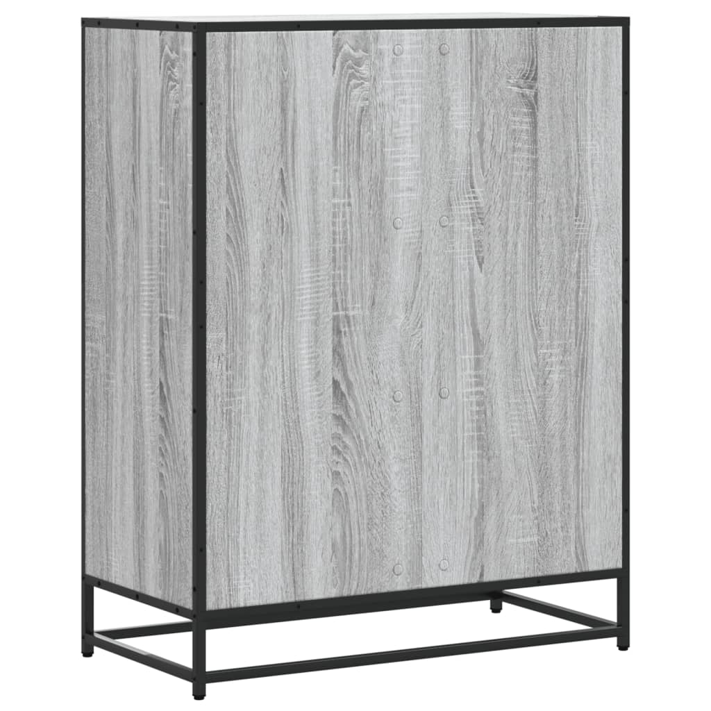 Scarpiera Grigio Sonoma 75x38x97,5 cm Legno Multistrato Metallo