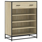Scarpiera Rovere Sonoma 75x38x97,5 cm Legno Multistrato Metallo