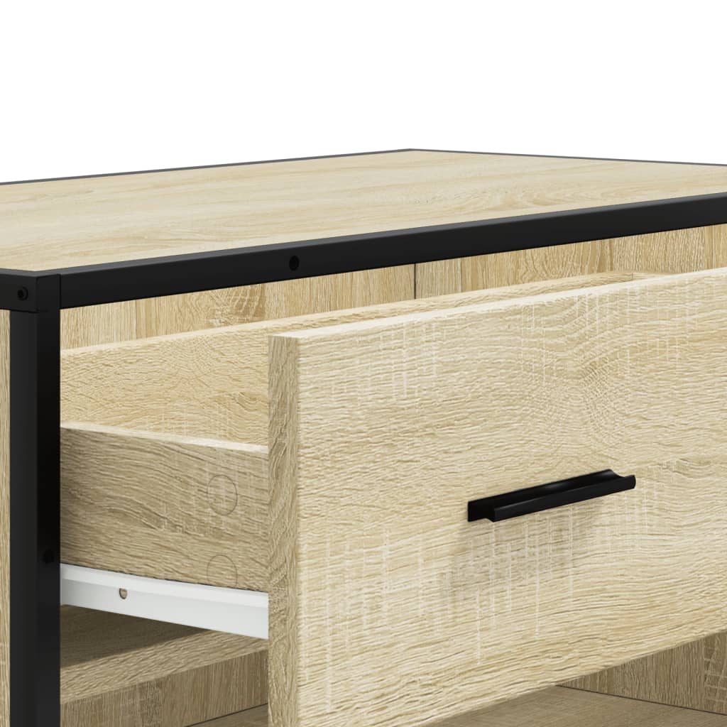 Scarpiera Rovere Sonoma 75x38x97,5 cm Legno Multistrato Metallo