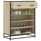 Scarpiera Rovere Sonoma 75x38x97,5 cm Legno Multistrato Metallo