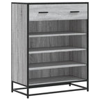 Scarpiera Grigio Sonoma 75x38x97,5 cm Legno Multistrato Metallo