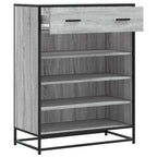 Scarpiera Grigio Sonoma 75x38x97,5 cm Legno Multistrato Metallo