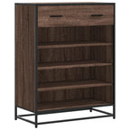 Scarpiera Rovere Marrone 75x38x97,5cm Legno Multistrato Metallo