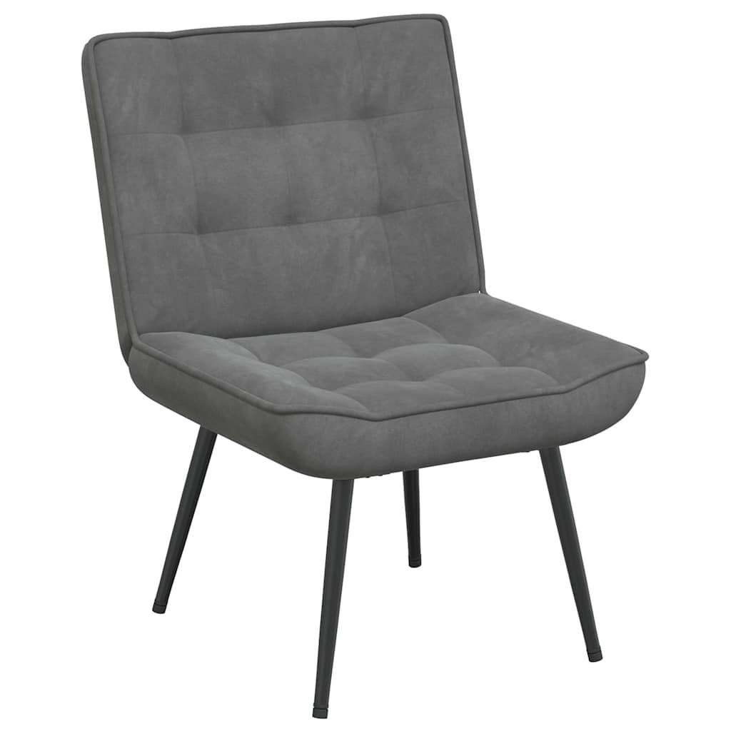 Sedia Relax 64x74x84 cm Grigio Scuro in Velluto