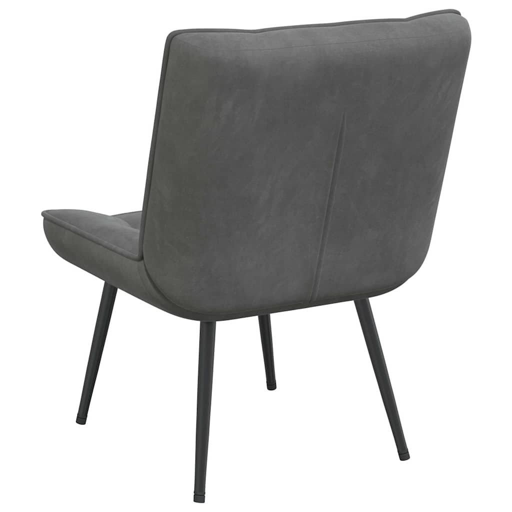 Sedia Relax 64x74x84 cm Grigio Scuro in Velluto