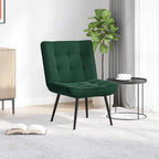 Sedia Relax 64x74x84 cm Verde Scuro in Velluto