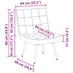 Poltrona Relax 64x74x84 cm Rosa in Velluto