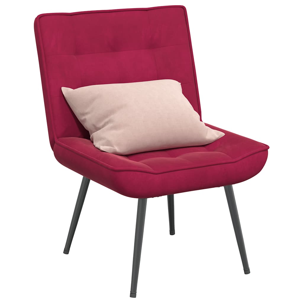 Sedia Relax 64x74x84 cm Rosso Vino in Velluto